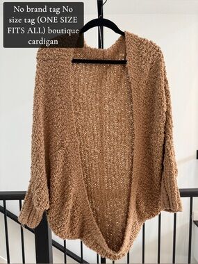 Cozy Open-Front One-Size Cardigan - Tan